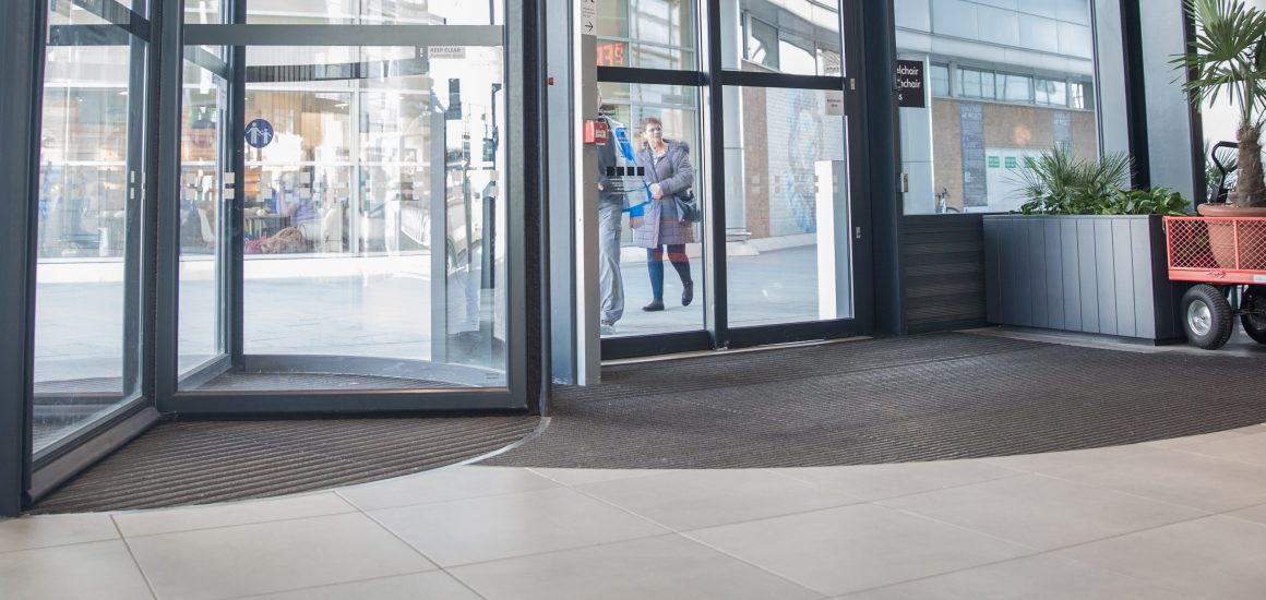 Entrance Matting at Revolving Door in Watermark West Quay