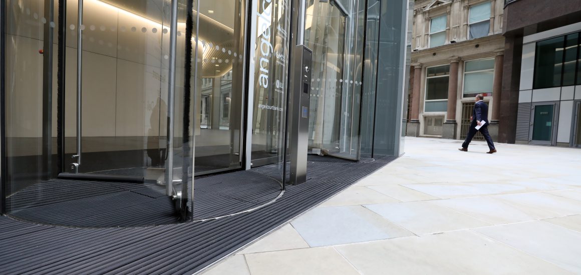 Picture showing revolving door at One Angel Court