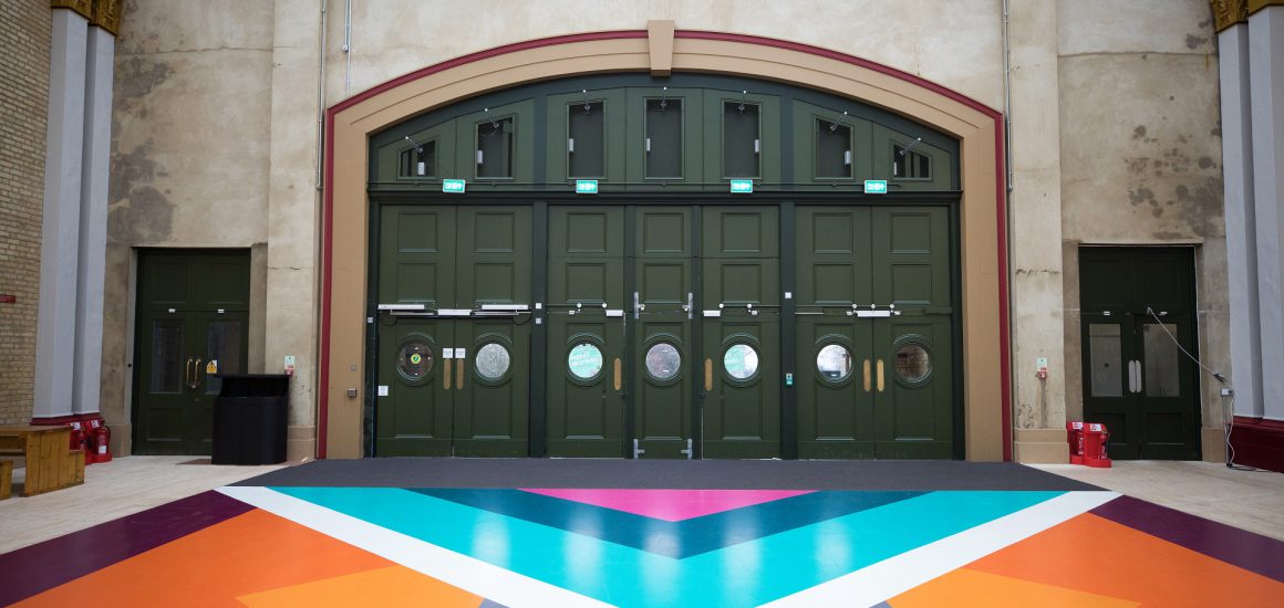 Image showing Colourful Flooring at Alexandra Palace London