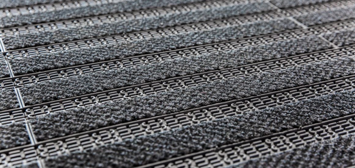 Close up Picture of PVC Entrance Matting with Black Fibre inserts