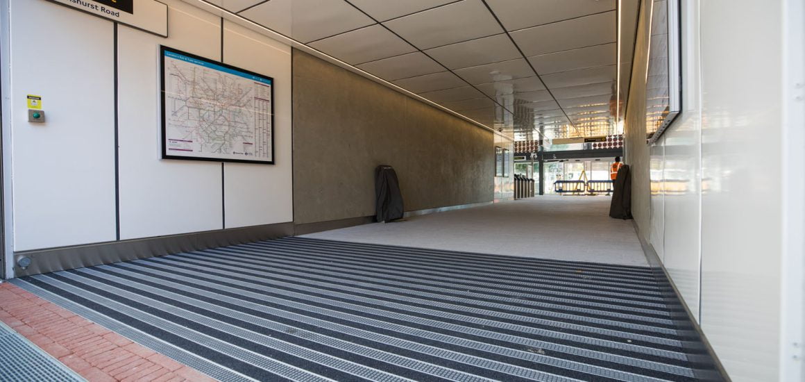 Image showing a small section of Entrance Matting in a tunnel at white Hart Lane in London