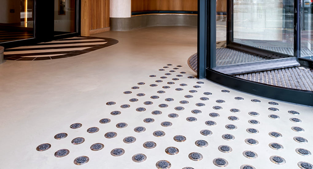 Striking hotel entrance mat design using INTRAdisc entrance matting