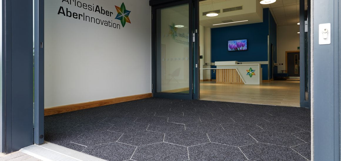 Intrashape entrance matting offers large areas of fibre for superb moisture absorption