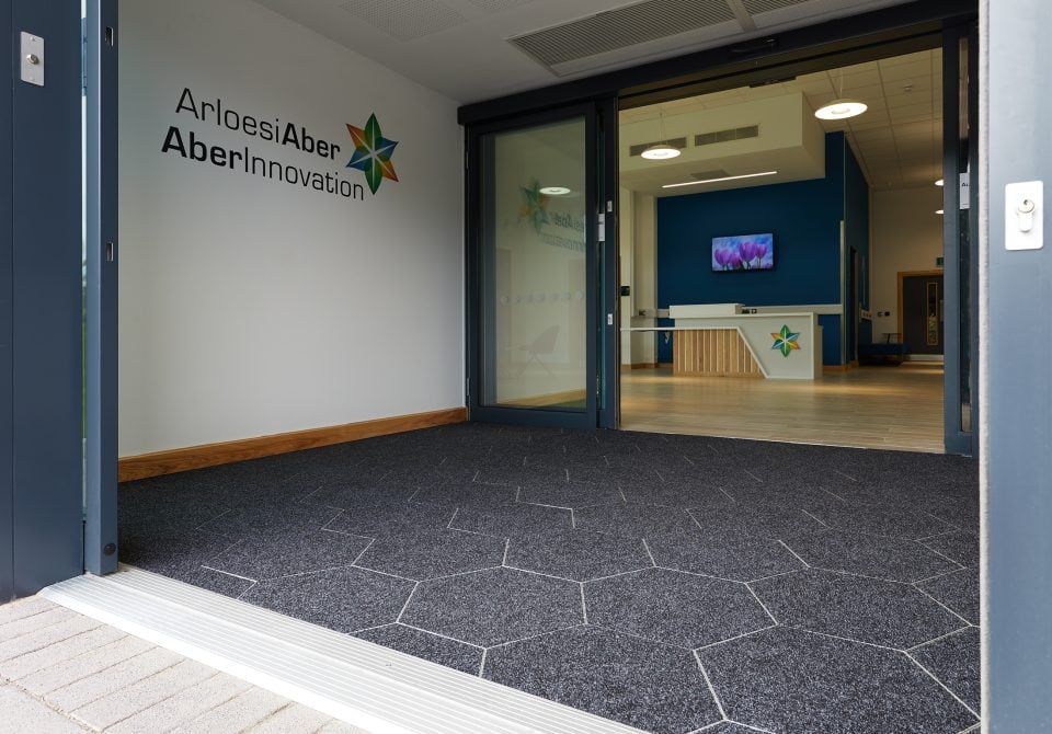 Intrashape entrance matting offers large areas of fibre for superb moisture absorption