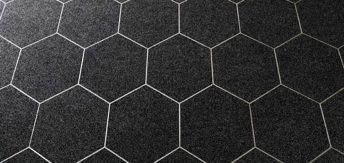 A classic Anthracite and silver entrance matting design